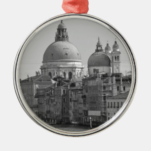 Ornement Rond Argenté Black Blanc Grand Canal Venise Italie Voyage