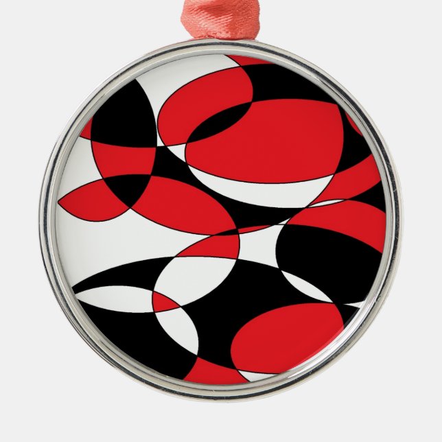Ornement Rond Argenté Black, white and red ellipticals (Devant)