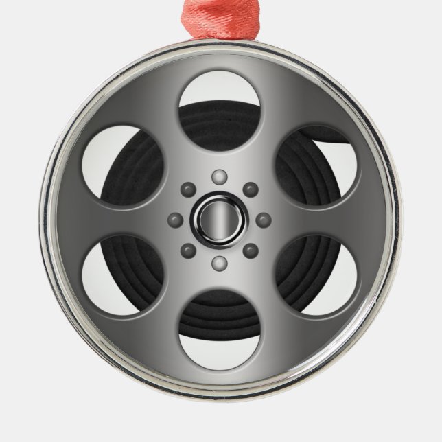 Ornement Rond Argenté bobine de film (Devant)