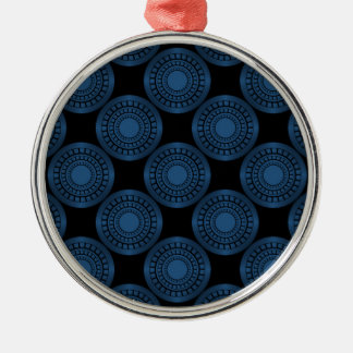 Ornement Rond Argenté Boucles ultra-modernes Premium Ornement, Bleu