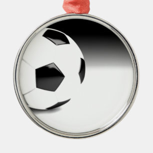 Ornement Rond Argenté Boule de football