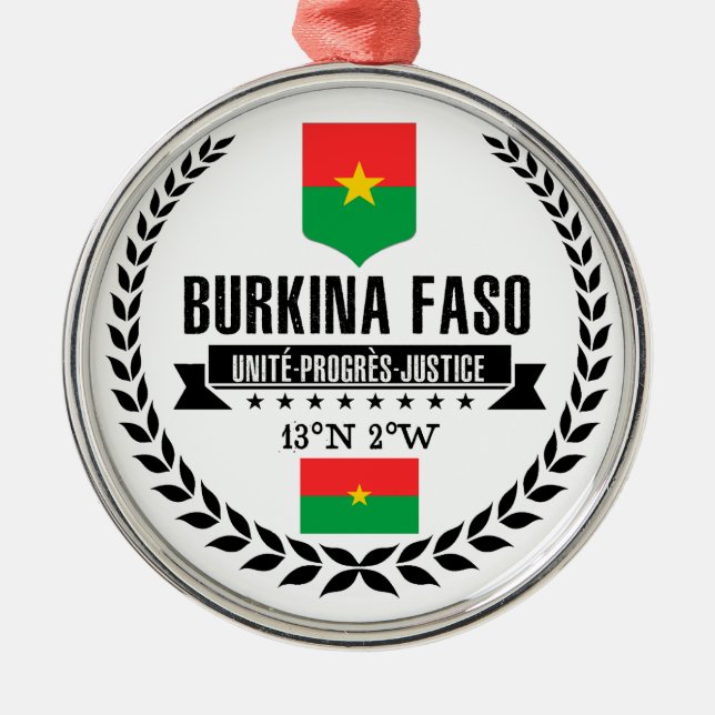 Ornement Rond Argenté Burkina Faso (Devant)