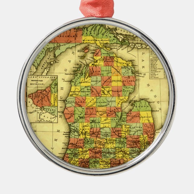 Ornement Rond Argenté Carte 1853 vive de l'allégeance vraie MI (Devant)