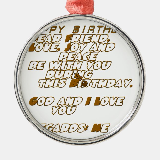 Ornement Rond Argenté Carte d'anniversaire pour un ami chrétien (Devant)