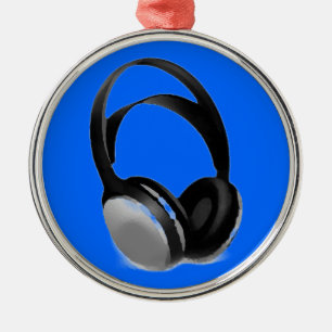 Ornement Rond Argenté Casque Pop Art