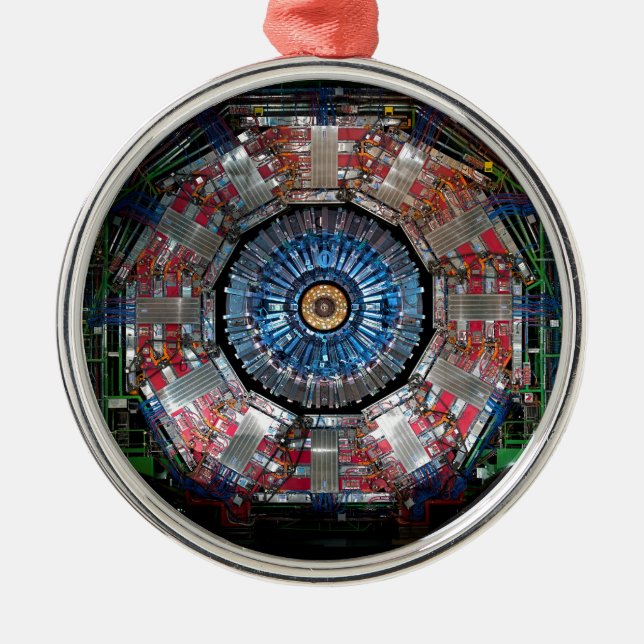 Ornement Rond Argenté CERN Shiva LHC (Devant)
