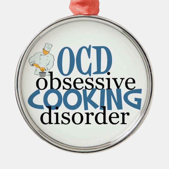 Ornement Rond Argenté Chef drôle (Devant)