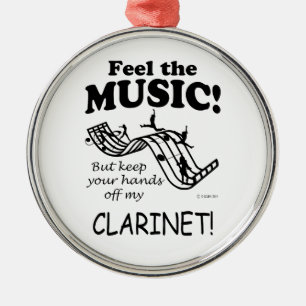 Ornement Rond Argenté Clarinet Sent La Musique