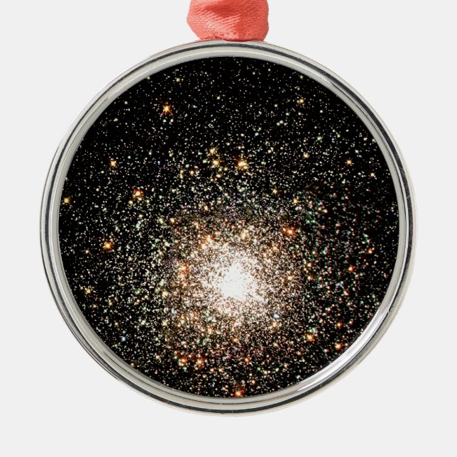 Ornement Rond Argenté Cluster d'étoiles de Voie Lactée (Devant)