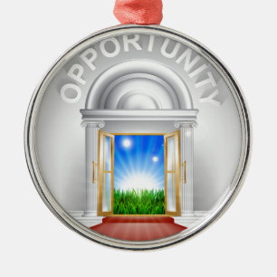 Ornement Rond Argenté Concept de porte d'occasion