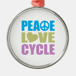 Ornement Rond Argenté Cycle d'amour de paix