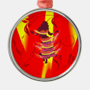 Ornement Rond Argenté Danseur *Rayjii*