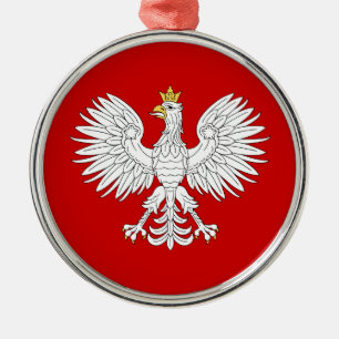 Ornement Rond Argenté Eagle polonais