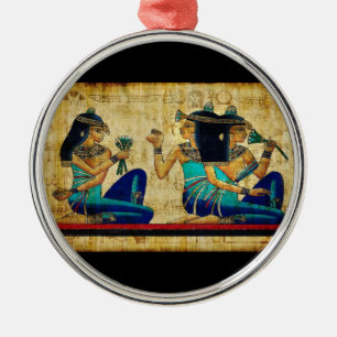 Ornement Rond Argenté Égypte ancienne 6