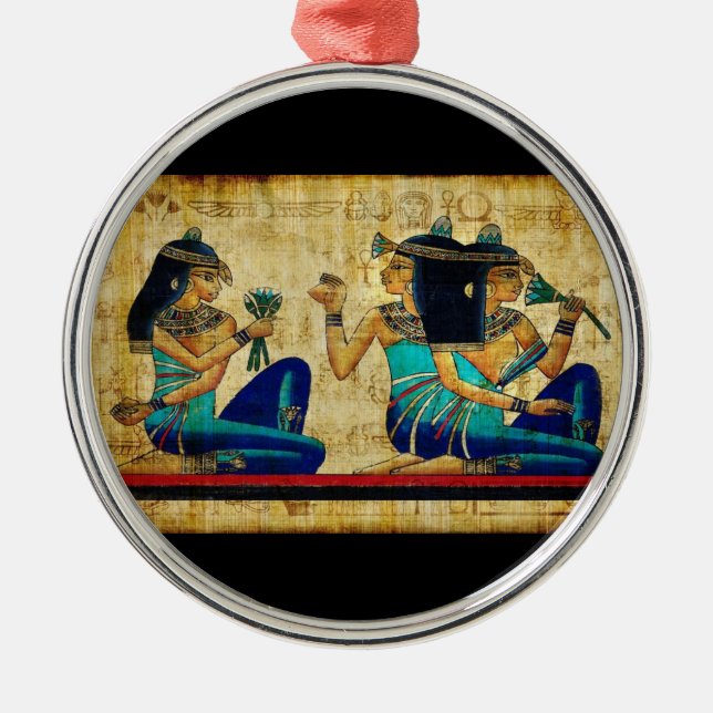 Ornement Rond Argenté Égypte ancienne 6 (Devant)