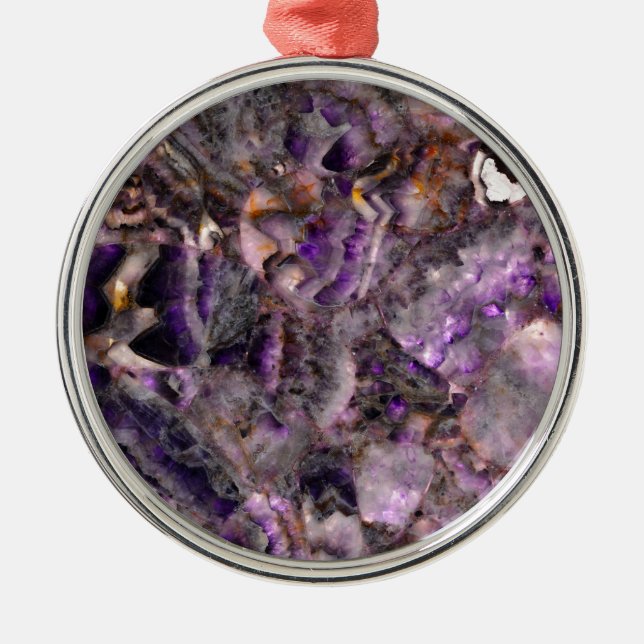 Ornement Rond Argenté Elégant lavande violette abstraite marbre lilas (Devant)