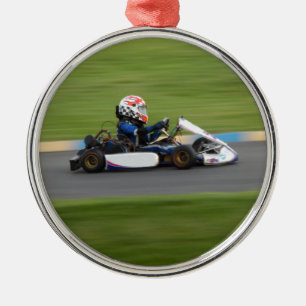 Ornement Rond Argenté Emballage de kart