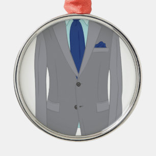Ornement Rond Argenté Équipe le costume