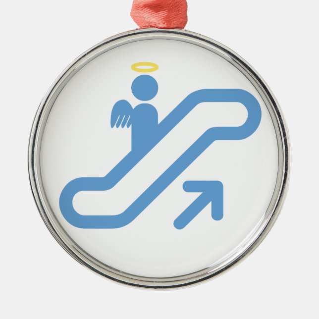 Ornement Rond Argenté Escalator, aucun escalier (Devant)