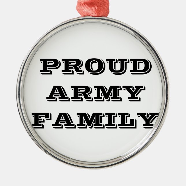 Ornement Rond Argenté Famille de l'Armée Fière de l'Ornement (Devant)