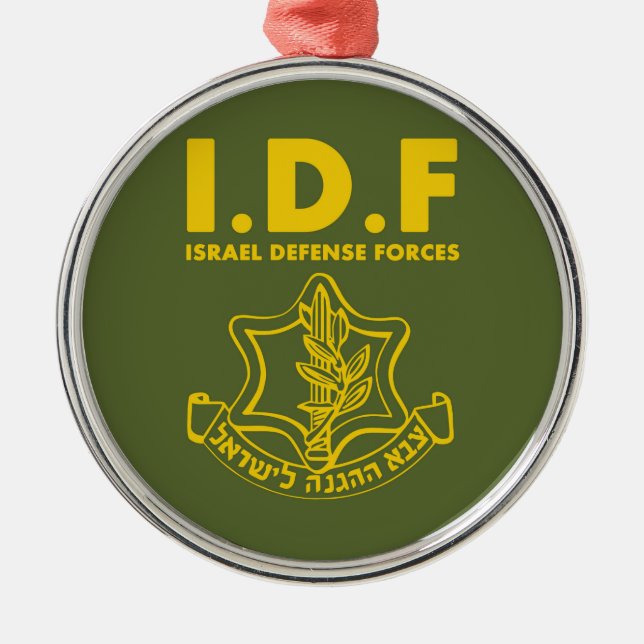 Ornement Rond Argenté Forces de défense israéliennes - FRA (Devant)