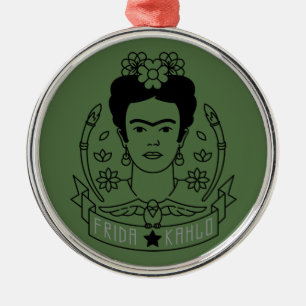 Ornement Rond Argenté Frida Kahlo Heroína