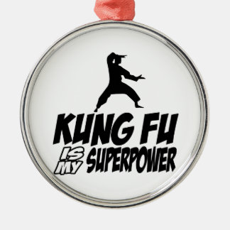 Ornement Rond Argenté Fu de Kung mon super pouvoir
