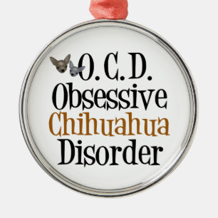 Ornement Rond Argenté Funny Chihuahua