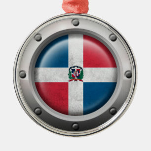 Ornement Rond Argenté Graphique industriel d'acier de drapeau de la