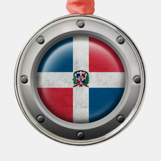 Ornement Rond Argenté Graphique industriel d'acier de drapeau de la (Devant)