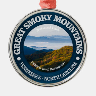 Ornement Rond Argenté Great Smoky Mountains