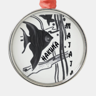 Ornement Rond Argenté Hakuna Matata Big Little Fish.png