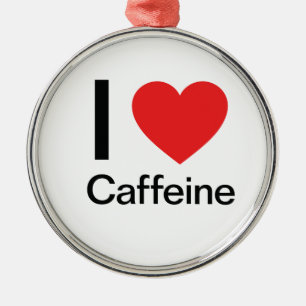 Ornement Rond Argenté J'adore la caféine