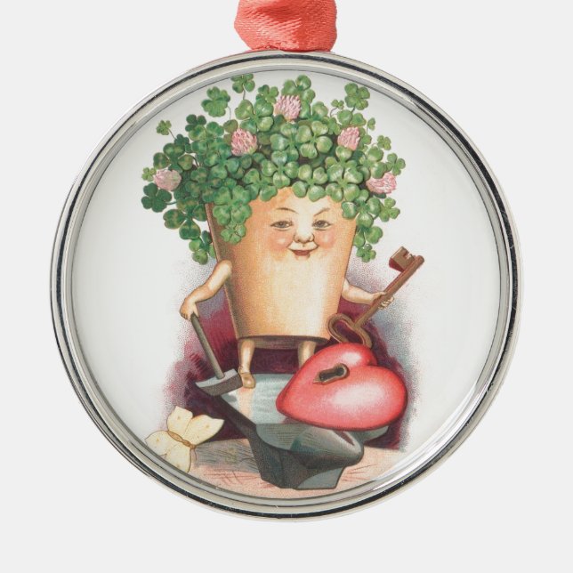 Ornement Rond Argenté Jour de Saint Patrick (Devant)