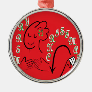 Ornement Rond Argenté Joyeux Noël d'ASL