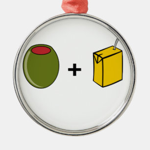 Ornement Rond Argenté Jus olive je t'aime