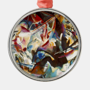 Ornement Rond Argenté Kandinsky Composition VI Peinture Abstraite