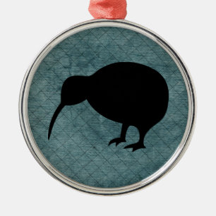 Ornement Rond Argenté Kiwi