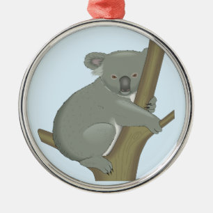 Ornement Rond Argenté Koala