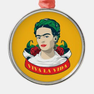 Ornement Rond Argenté La Vida de vivats de Frida Kahlo  