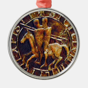 Ornement Rond Argenté Lac Medieval des Knights