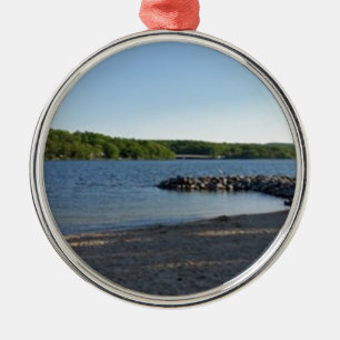 Ornement Rond Argenté Lac profond le Maryland creek