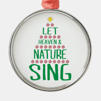 Ornement Rond Argenté Laisser le ciel et la nature chanter X-mas Tree Im