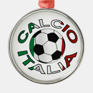 Ornement Rond Argenté Le football de l'Italie Calcio Italie