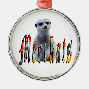 Ornement Rond Argenté le logo de Meerkat And Meerkats Picture,