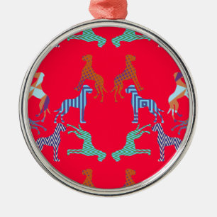 Ornement Rond Argenté le motif Motif Dogue Allemand