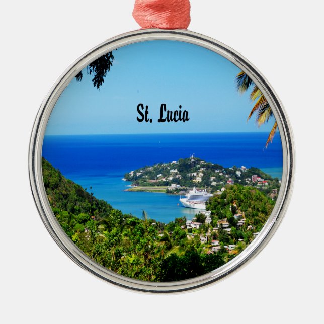 Ornement Rond Argenté Le St Lucia (Devant)