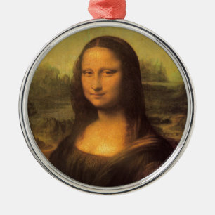 Ornement Rond Argenté Leonardo Da Vinci' Mona Lisa