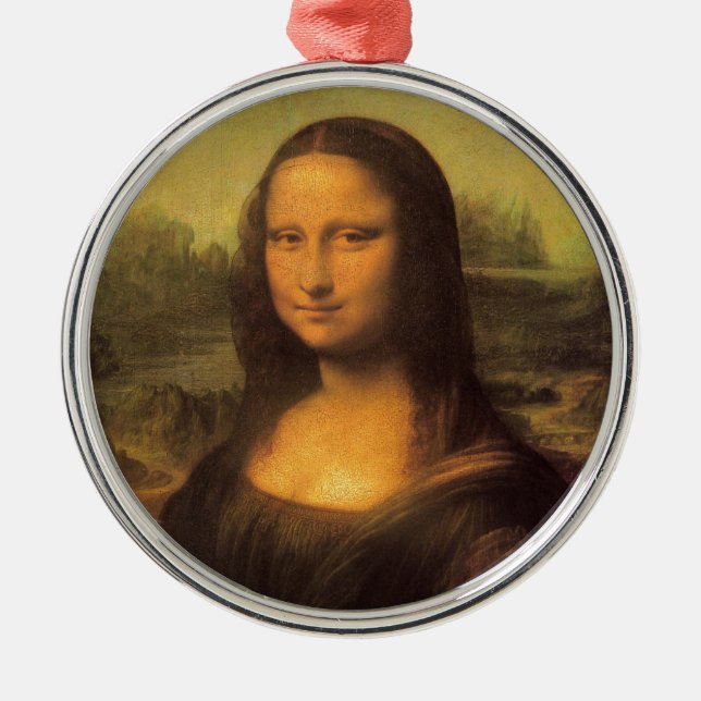 Ornement Rond Argenté Leonardo Da Vinci' Mona Lisa (Devant)