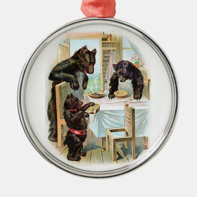 Ornement Rond Argenté Les Trois Ours (Devant)